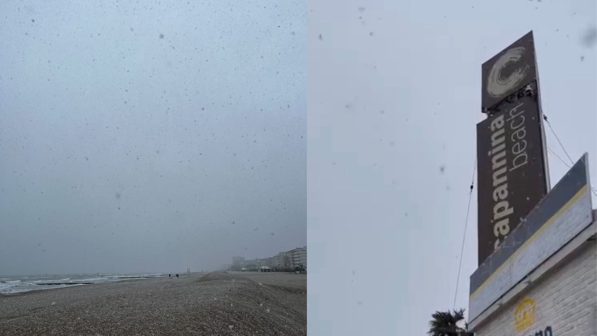 Fiocchi di neve a Jesolo nel giorno dell’Epifania